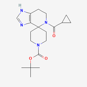 molecular formula C19H28N4O3 B1460237 tert-butyl 5-(cyclopropylcarbonyl)-1,5,6,7-tetrahydro-1'H-spiro[imidazo[4,5-c]pyridine-4,4'-piperidine]-1'-carboxylate CAS No. 2096987-79-8