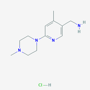 molecular formula C12H21ClN4 B1460240 (4-Methyl-6-(4-methylpiperazin-1-yl)pyridin-3-yl)methanamine hydrochloride CAS No. 1956366-88-3