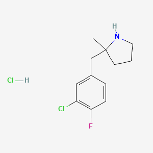 molecular formula C12H16Cl2FN B1460285 2-[(3-Chloro-4-fluorophenyl)methyl]-2-methylpyrrolidine hydrochloride CAS No. 2060063-93-4