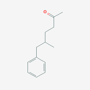 molecular formula C13H18O B14602886 2-Hexanone, 5-methyl-6-phenyl- CAS No. 57918-99-7