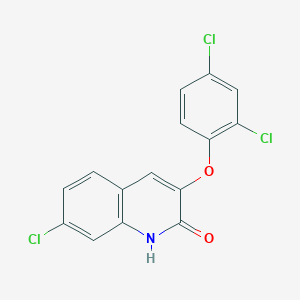 molecular formula C15H8Cl3NO2 B14602932 7-Chloro-3-(2,4-dichlorophenoxy)-1H-quinolin-2-one CAS No. 59412-10-1