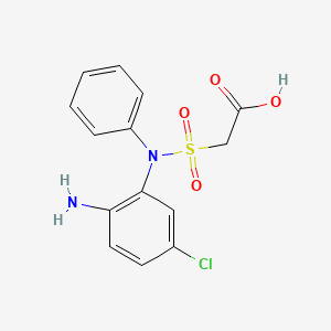 molecular formula C14H13ClN2O4S B14603329 Acetic acid, [[(2-amino-5-chlorophenyl)phenylamino]sulfonyl]- CAS No. 61154-70-9