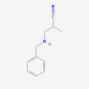 molecular formula C11H14N2 B14603411 Propanenitrile, 2-methyl-3-[(phenylmethyl)amino]- CAS No. 59970-77-3