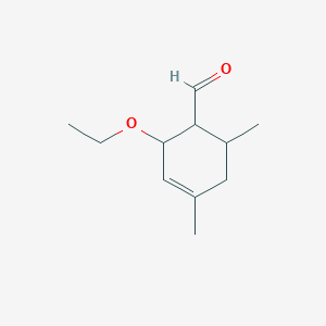 molecular formula C11H18O2 B14603468 2-Ethoxy-4,6-dimethylcyclohex-3-ene-1-carbaldehyde CAS No. 60638-04-2