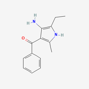 molecular formula C14H16N2O B14603490 Methanone, (4-amino-5-ethyl-2-methyl-1H-pyrrol-3-yl)phenyl- CAS No. 61151-68-6