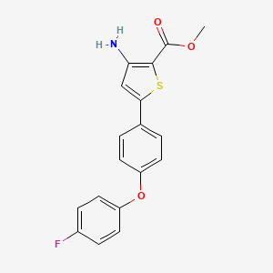 molecular formula C18H14FNO3S B1460355 Methyl 5-(4-(4-fluorophenoxy)phenyl)-3-aminothiophene-2-carboxylate CAS No. 1159981-26-6