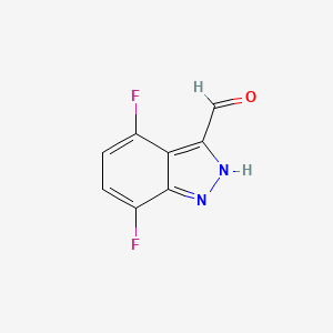 molecular formula C8H4F2N2O B1460424 4,7-Difluoro (1H)indazole-3-carbaldehyde CAS No. 1082042-06-5