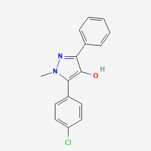 molecular formula C16H13ClN2O B14604641 5-(4-Chlorophenyl)-1-methyl-3-phenyl-1H-pyrazol-4-ol CAS No. 60627-93-2