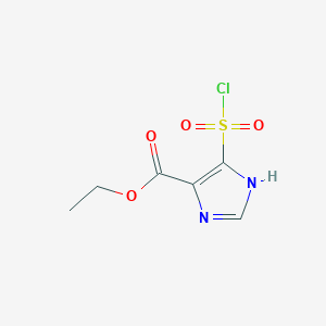 molecular formula C6H7ClN2O4S B14604655 1H-Imidazole-4-carboxylic acid, 5-(chlorosulfonyl)-, ethyl ester CAS No. 61006-83-5