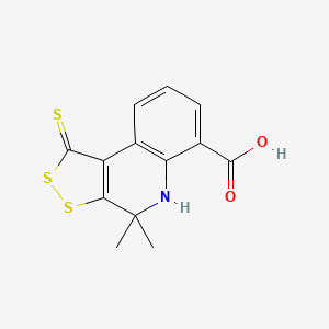 molecular formula C13H11NO2S3 B1460469 4,4-dimethyl-1-thioxo-4,5-dihydro-1H-[1,2]dithiolo[3,4-c]quinoline-6-carboxylic acid CAS No. 2096311-78-1