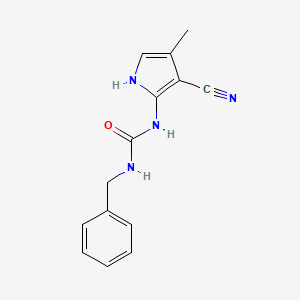 molecular formula C14H14N4O B14604780 Urea, N-(3-cyano-4-methyl-1H-pyrrol-2-yl)-N'-(phenylmethyl)- CAS No. 61078-82-8