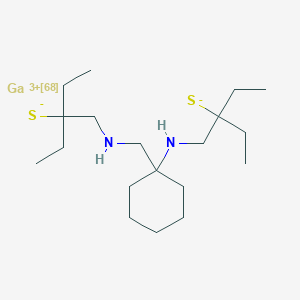molecular formula C19H38GaN2S2+ B146048 Bis(aminoethanethiol)tetraethyl-cyclohexyl-gallium(68) complex CAS No. 132695-73-9