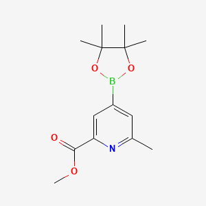 molecular formula C14H20BNO4 B1460540 Methyl 6-methyl-4-(tetramethyl-1,3,2-dioxaborolan-2-yl)pyridine-2-carboxylate CAS No. 2223040-39-7