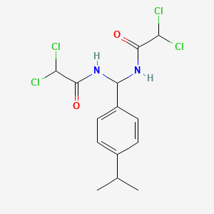 molecular formula C14H16Cl4N2O2 B14605877 N,N'-{[4-(Propan-2-yl)phenyl]methylene}bis(2,2-dichloroacetamide) CAS No. 58085-13-5