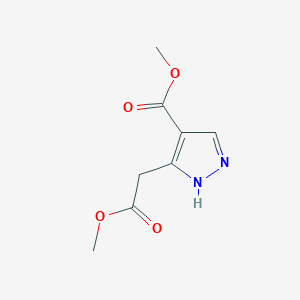 molecular formula C8H10N2O4 B14605907 methyl 5-(2-methoxy-2-oxoethyl)-1H-pyrazole-4-carboxylate CAS No. 61043-15-0