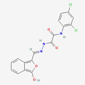 molecular formula C17H11Cl2N3O4 B1460597 N-(2,4-dichlorophenyl)-2-oxo-2-(2-{[3-oxo-2-benzofuran-1(3H)-yliden]methyl}hydrazino)acetamide CAS No. 477852-85-0