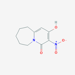 molecular formula C10H12N2O4 B14606314 2-Hydroxy-3-nitro-7,8,9,10-tetrahydropyrido[1,2-a]azepin-4(6H)-one CAS No. 61018-93-7