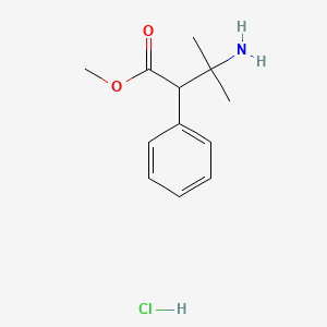 molecular formula C12H18ClNO2 B1460643 Methyl 3-amino-3-methyl-2-phenylbutanoate hydrochloride CAS No. 2059941-74-9