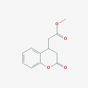 molecular formula C12H12O4 B14606525 2H-1-Benzopyran-4-acetic acid, 3,4-dihydro-2-oxo-, methyl ester CAS No. 59618-48-3