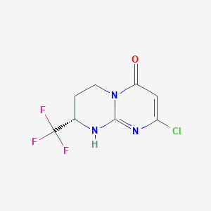molecular formula C8H7ClF3N3O B1460705 (S)-8-chloro-2-(trifluoromethyl)-3,4-dihydro-1H-pyrimido[1,2-a]pyrimidin-6(2H)-one CAS No. 1260585-11-2