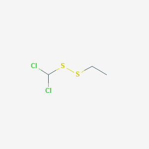 molecular formula C3H6Cl2S2 B14607105 Disulfide, dichloromethyl ethyl CAS No. 61079-16-1
