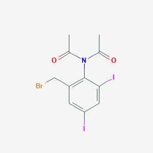 molecular formula C11H10BrI2NO2 B14607282 N-Acetyl-N-[2-(bromomethyl)-4,6-diiodophenyl]acetamide CAS No. 58085-66-8