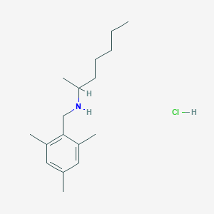 molecular formula C17H30ClN B14607321 N-[(2,4,6-trimethylphenyl)methyl]heptan-2-amine;hydrochloride CAS No. 58048-55-8