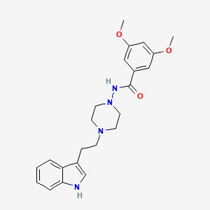 molecular formula C23H28N4O3 B14607508 N-{4-[2-(1H-Indol-3-yl)ethyl]piperazin-1-yl}-3,5-dimethoxybenzamide CAS No. 58433-87-7