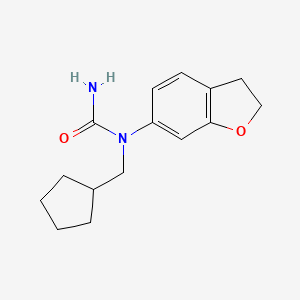molecular formula C15H20N2O2 B14607619 N-(Cyclopentylmethyl)-N-(2,3-dihydro-1-benzofuran-6-yl)urea CAS No. 61070-42-6