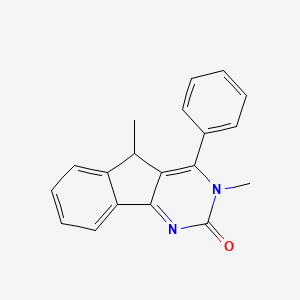 molecular formula C19H16N2O B14607710 2H-Indeno[1,2-d]pyrimidin-2-one, 3,5-dihydro-3,5-dimethyl-4-phenyl- CAS No. 61099-24-9