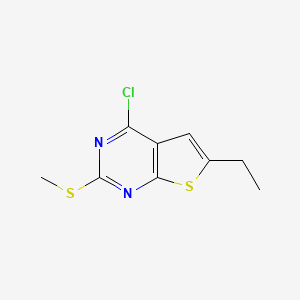molecular formula C9H9ClN2S2 B1460775 4-Chloro-6-ethyl-2-(methylsulfanyl)thieno[2,3-d]pyrimidine CAS No. 900463-12-9