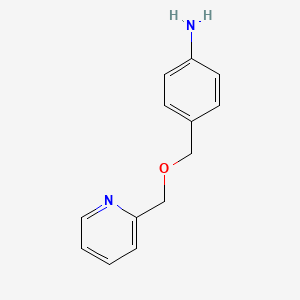 molecular formula C13H14N2O B1460794 4-[(2-Pyridinylmethoxy)methyl]aniline CAS No. 408368-93-4