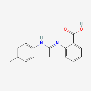molecular formula C16H16N2O2 B14608080 Benzoic acid, 2-[[1-[(4-methylphenyl)imino]ethyl]amino]- CAS No. 58426-41-8