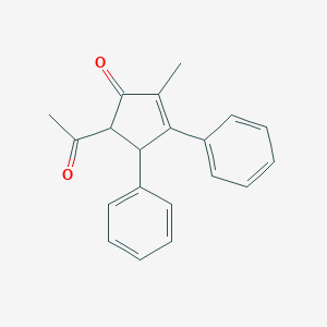 molecular formula C20H18O2 B14608200 2-Cyclopenten-1-one, 5-acetyl-2-methyl-3,4-diphenyl- CAS No. 61099-27-2