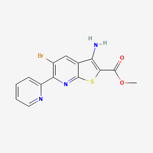 molecular formula C14H10BrN3O2S B1460835 Methyl 3-amino-5-bromo-6-(2-pyridinyl)thieno[2,3-b]pyridine-2-carboxylate CAS No. 1092352-72-1