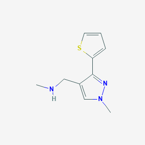 B1460840 N-methyl-1-(1-methyl-3-(thiophen-2-yl)-1H-pyrazol-4-yl)methanamine CAS No. 1226160-18-4
