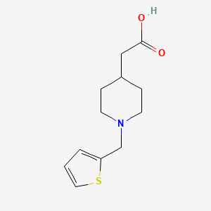 molecular formula C12H17NO2S B1460845 2-(1-(Thiophen-2-ylmethyl)piperidin-4-yl)acetic acid CAS No. 1158698-87-3