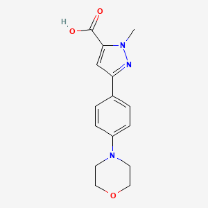 molecular formula C15H17N3O3 B1460852 1-methyl-3-(4-morpholin-4-ylphenyl)-1{H}-pyrazole-5-carboxylic acid CAS No. 1177316-62-9