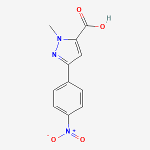 molecular formula C11H9N3O4 B1460853 2-Methyl-5-(4-nitrophenyl)pyrazole-3-carboxylic acid CAS No. 1172569-15-1
