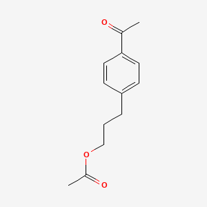 molecular formula C13H16O3 B14608554 Ethanone, 1-[4-[3-(acetyloxy)propyl]phenyl]- CAS No. 58810-86-9
