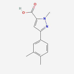 molecular formula C13H14N2O2 B1460888 5-(3,4-Dimethylphenyl)-2-methylpyrazole-3-carboxylic acid CAS No. 1171696-11-9