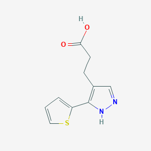 molecular formula C10H10N2O2S B1460906 3-(3-(thiophen-2-yl)-1H-pyrazol-4-yl)propanoic acid CAS No. 1215960-01-2