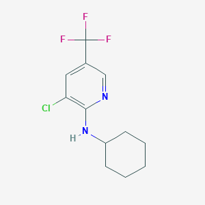 molecular formula C12H14ClF3N2 B1460914 3-chloro-N-cyclohexyl-5-(trifluoromethyl)pyridin-2-amine CAS No. 1041565-07-4