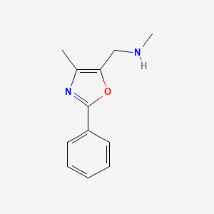molecular formula C12H14N2O B1460920 N-Methyl-(4-methyl-2-phenyl-1,3-oxazol-5-ylmethyl)amine CAS No. 1031843-28-3