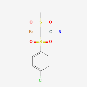 molecular formula C9H7BrClNO4S2 B14609511 Acetonitrile, bromo[(4-chlorophenyl)sulfonyl](methylsulfonyl)- CAS No. 59099-55-7