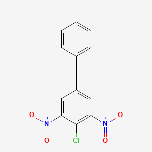 molecular formula C15H13ClN2O4 B14609641 Benzene, 2-chloro-5-(1-methyl-1-phenylethyl)-1,3-dinitro- CAS No. 59038-56-1