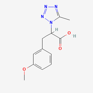 molecular formula C12H14N4O3 B1460982 3-(3-methoxyphenyl)-2-(5-methyl-1H-1,2,3,4-tetrazol-1-yl)propanoic acid CAS No. 1118787-15-7
