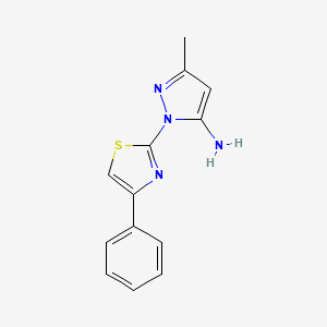 molecular formula C13H12N4S B1460995 3-甲基-1-(4-苯基-1,3-噻唑-2-基)-1H-吡唑-5-胺 CAS No. 1171587-56-6