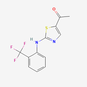 molecular formula C12H9F3N2OS B1460999 1-{2-[2-(三氟甲基)苯胺基]-1,3-噻唑-5-基}-1-乙酮 CAS No. 1135282-81-3