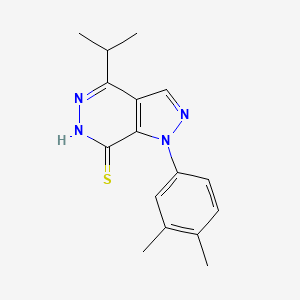 molecular formula C16H18N4S B1461005 1-(3,4-dimethylphenyl)-4-isopropyl-1H-pyrazolo[3,4-d]pyridazine-7-thiol CAS No. 1105198-01-3